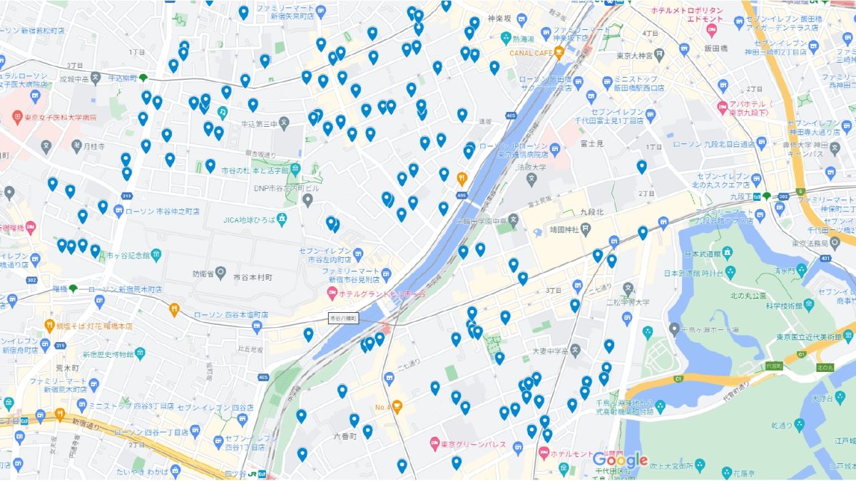 市ヶ谷駅近辺配布事例＿不動産仲介業者様