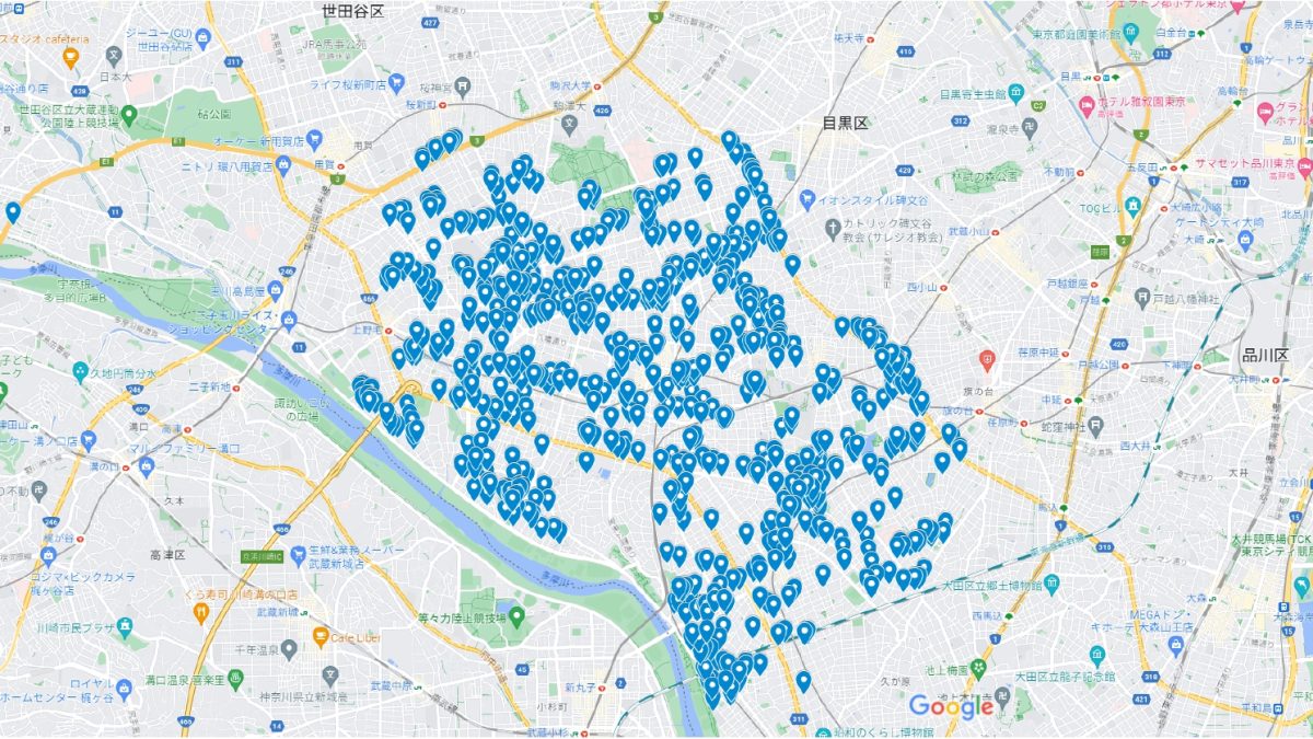 世田谷区目黒区マンション配布事例＿自由が丘駅近辺＿不動産仲介業者様