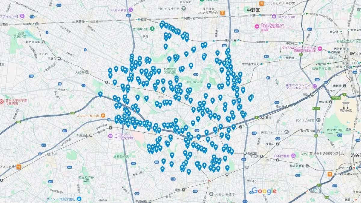 杉並区永福町マンションポスティング＿不動産仲介業者様＿ワンルーム除外
